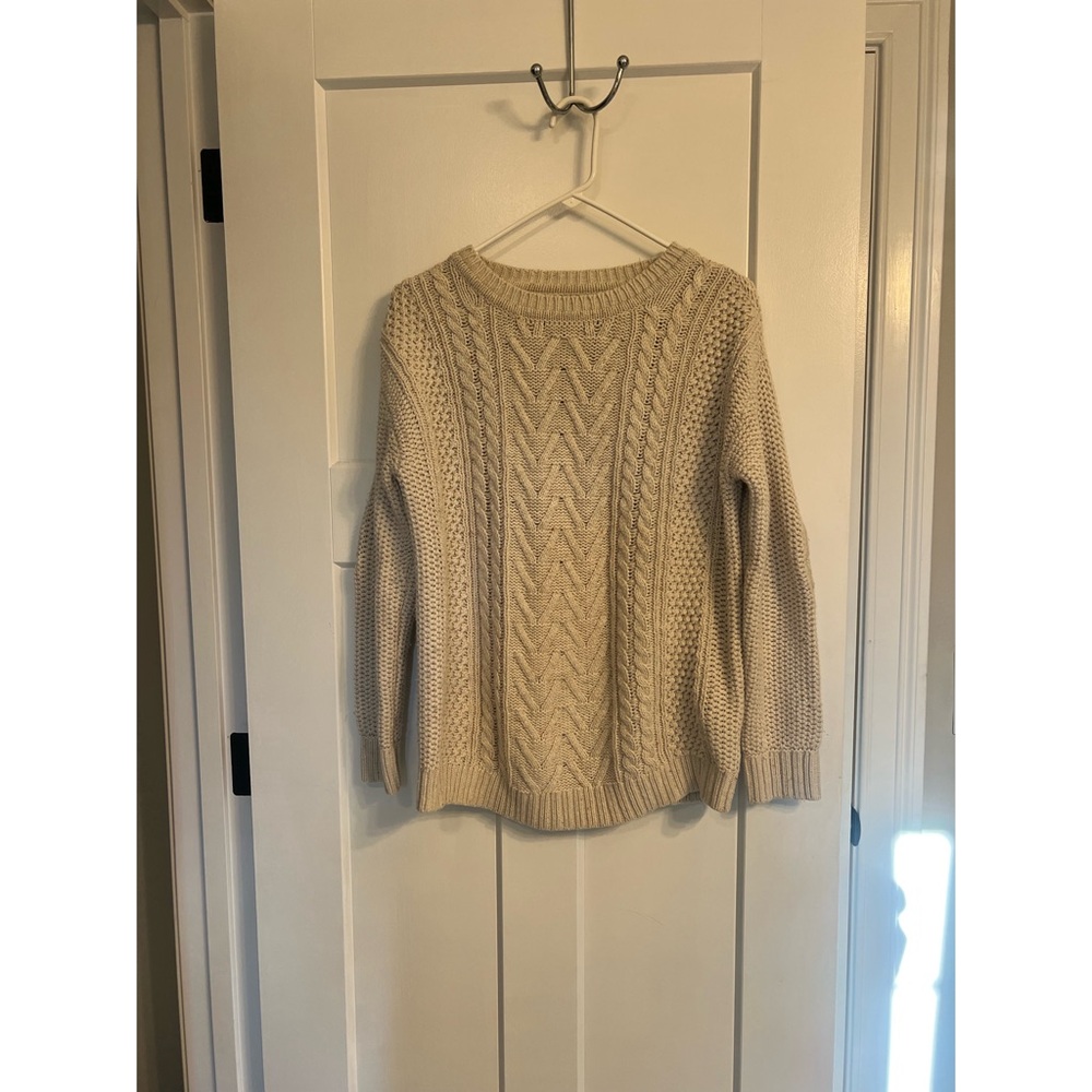 BDG Cream Cable Knit Crew Neck Sweater